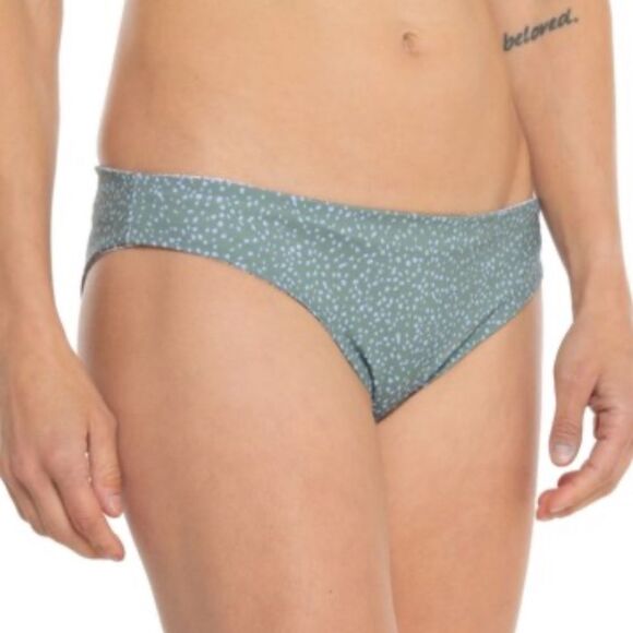 prAna XS Jess Gemma Reversible Swim Bikini Set Spotted Green Blue Yellow Stripe - Picture 7 of 17